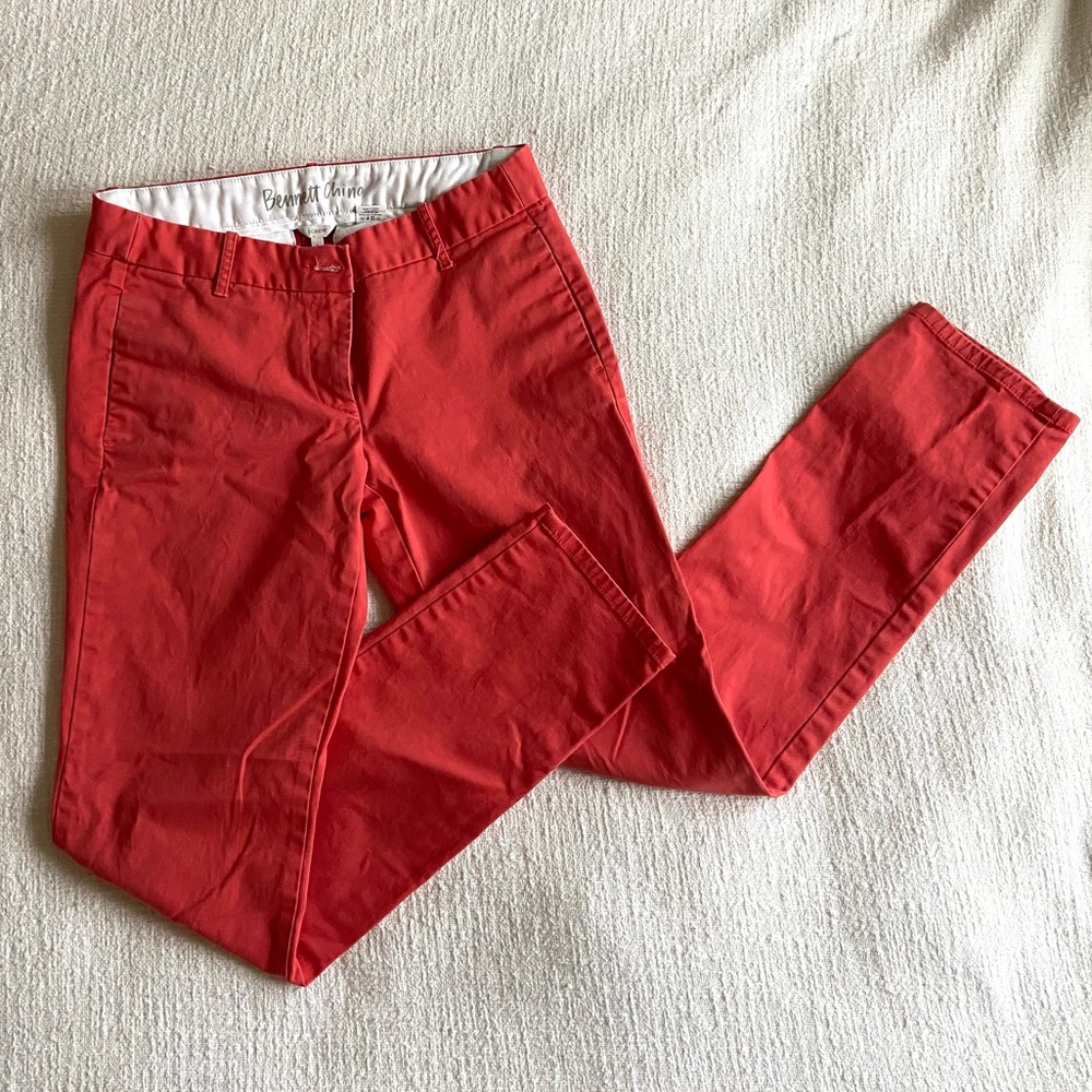 J. CREW Bennett Chinos, size 6, red/coral/salmon